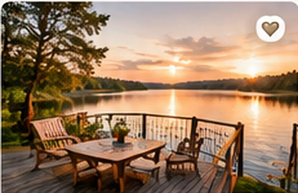 Illustrative waterside terrace